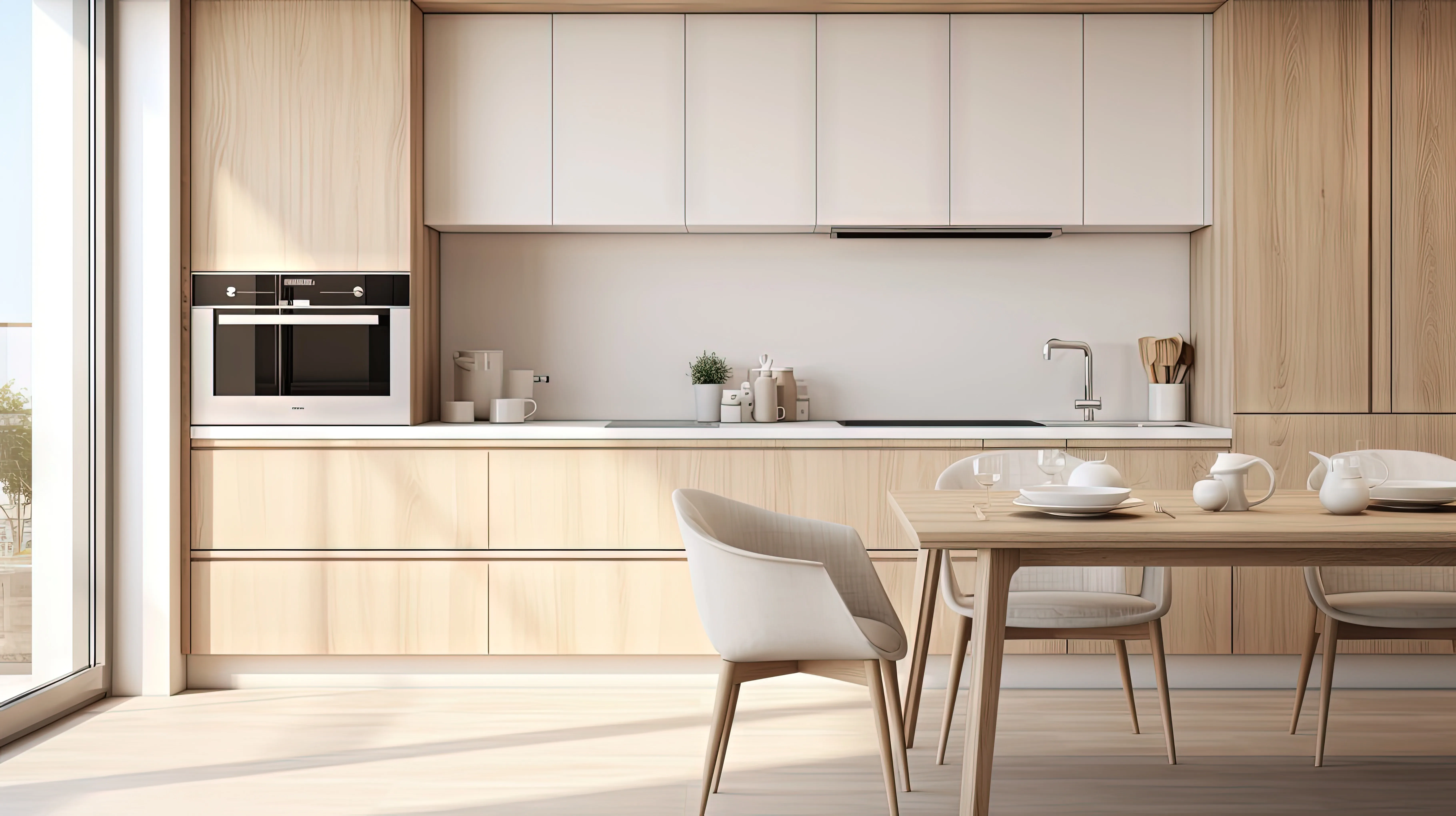 white kitchen and breakfast bar
