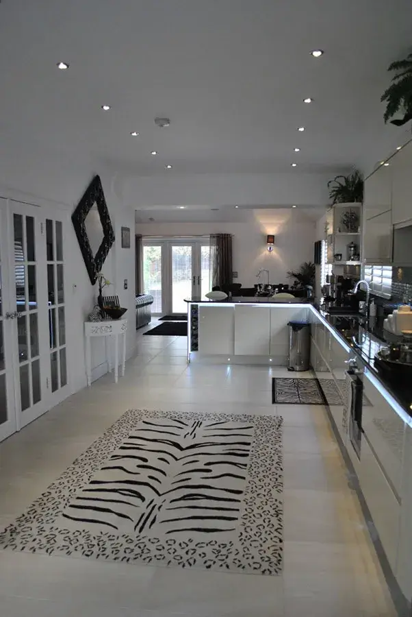 black and white kitchen